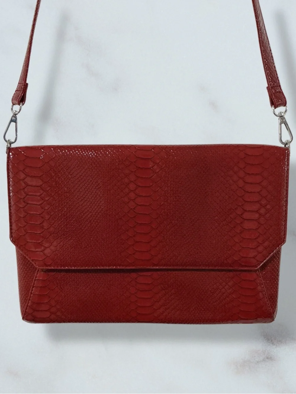 FRANCINE COLLECTIONS Faux Snake Convertible Tech Crossbody Bag